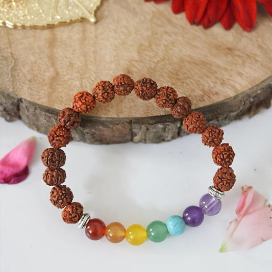 7 Chakra Rudraksha Bracelet - Noxkart