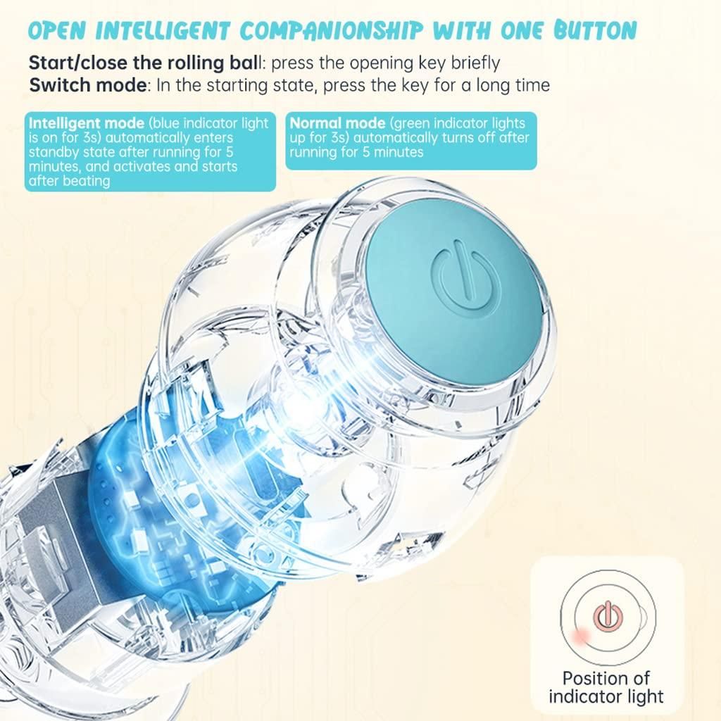 Rotating Cat Toy Ball, Interactive Cat Toys Rechargeable Rotating Ball with LED - Noxkart