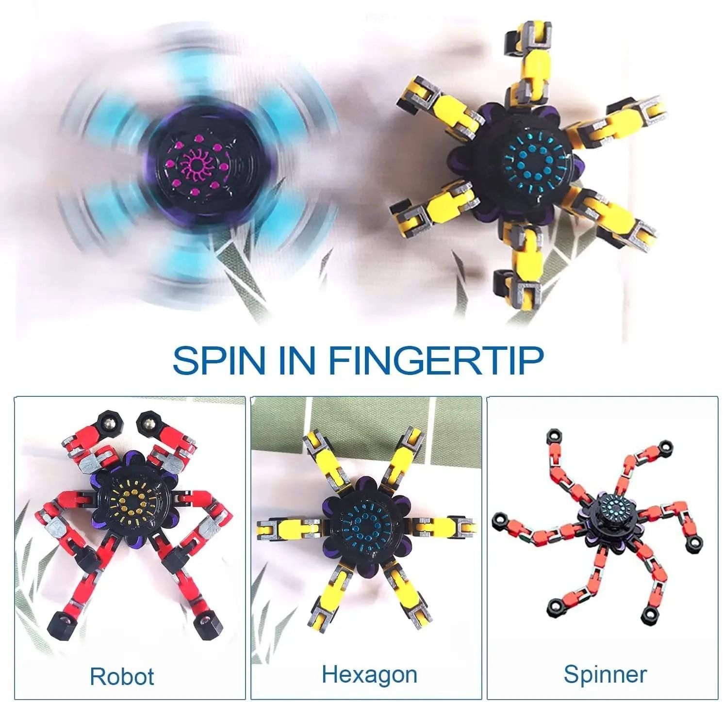 Transformation Robot Fidget Spinner Anti Stress Deformation Gyro Fidget Toys for Adults ( pack of 1 ) - Noxkart