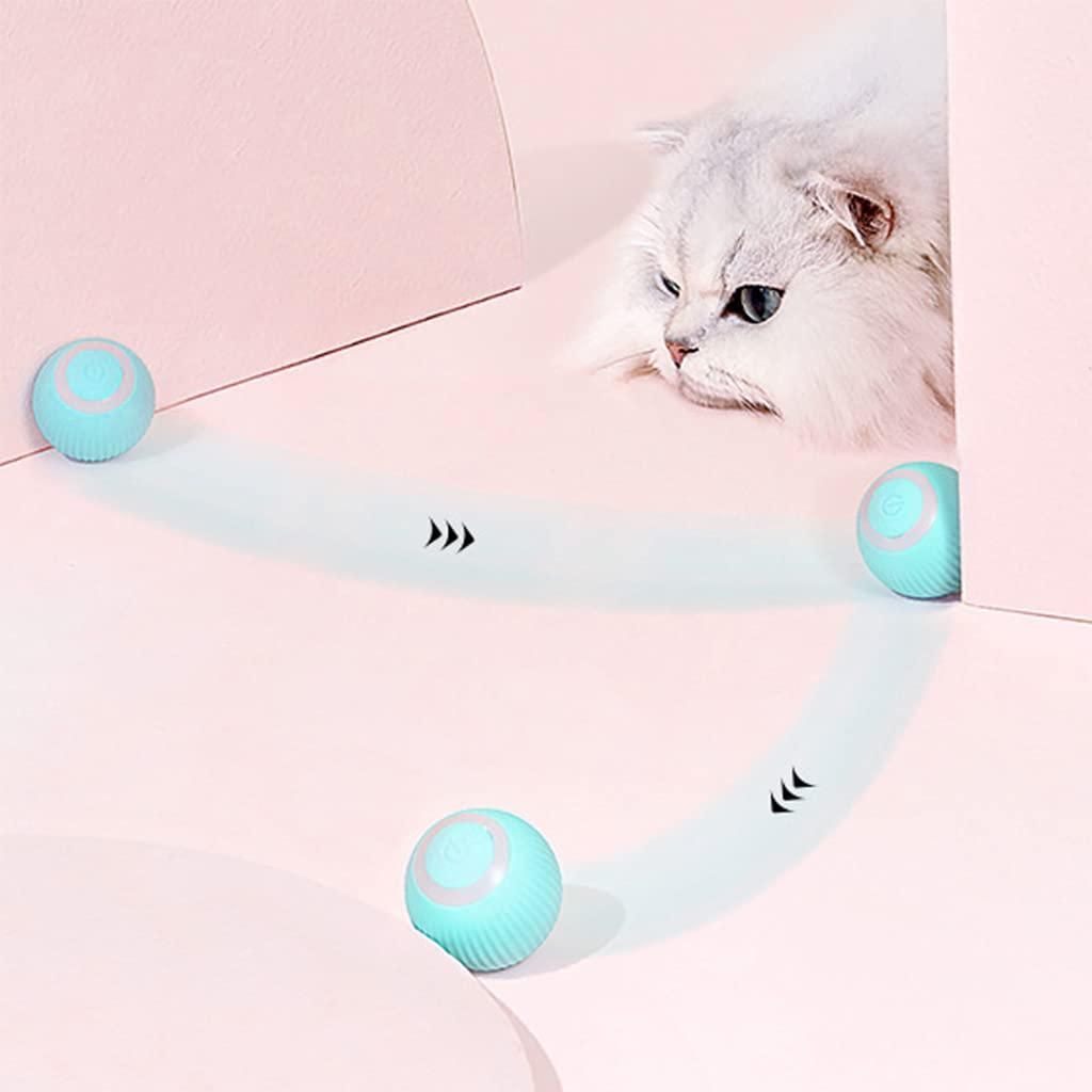 Rotating Cat Toy Ball, Interactive Cat Toys Rechargeable Rotating Ball with LED - Noxkart
