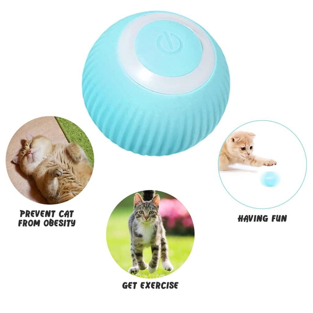Rotating Cat Toy Ball, Interactive Cat Toys Rechargeable Rotating Ball with LED - Noxkart