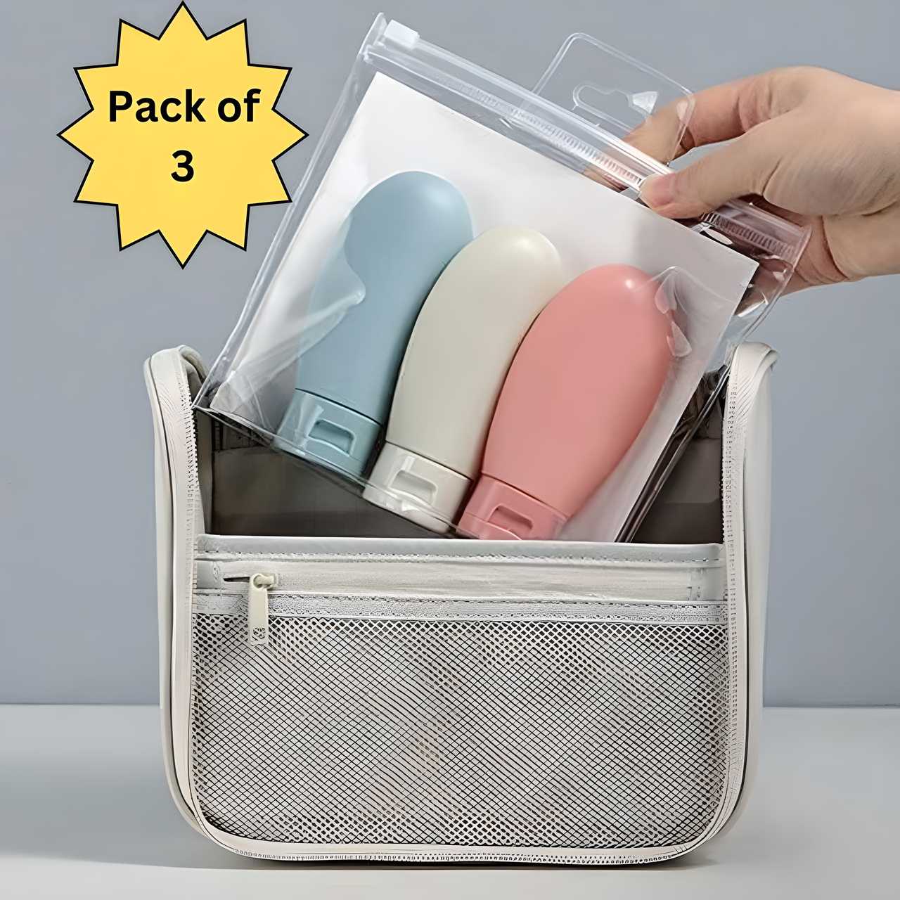 Travel Bottles Set, 60ML Travelling Bottles (3pcs) - Noxkart