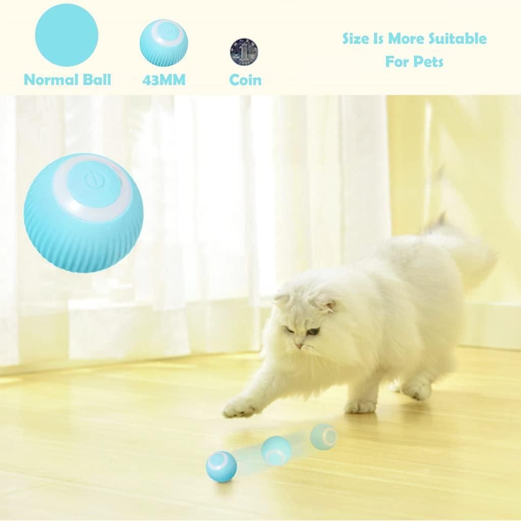 Rotating Cat Toy Ball, Interactive Cat Toys Rechargeable Rotating Ball with LED - Noxkart